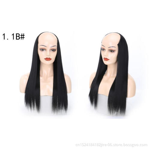 3 4 half synthetic wig, chinese chemical u part lace front synthetic half wig